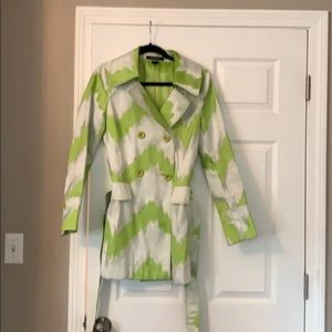 Authentic Ellen Tracy Green & White Pea Coat
